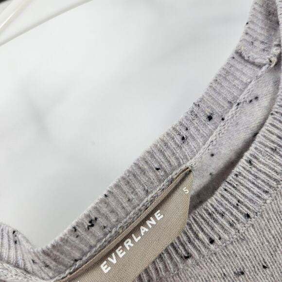 Everlane The Grade A Cashmere Sweater Gray Speckled Crew Neck Pullover Size S - Picture 4 of 6